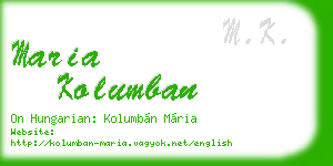 maria kolumban business card