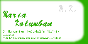maria kolumban business card